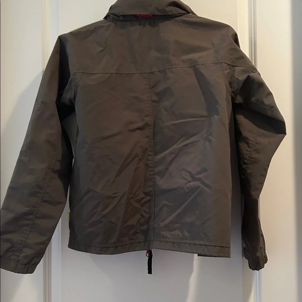 Palty ZipUp Nylon mesh lined Jacket hidden hood pockets vented armpit kid size S